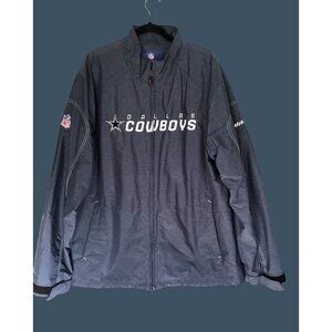 REEBOK- MENS BLUE LIGHT WEIGHT ZIP-UP CLOSURE POCKETS WINDBREAK JACKET SIZE XL